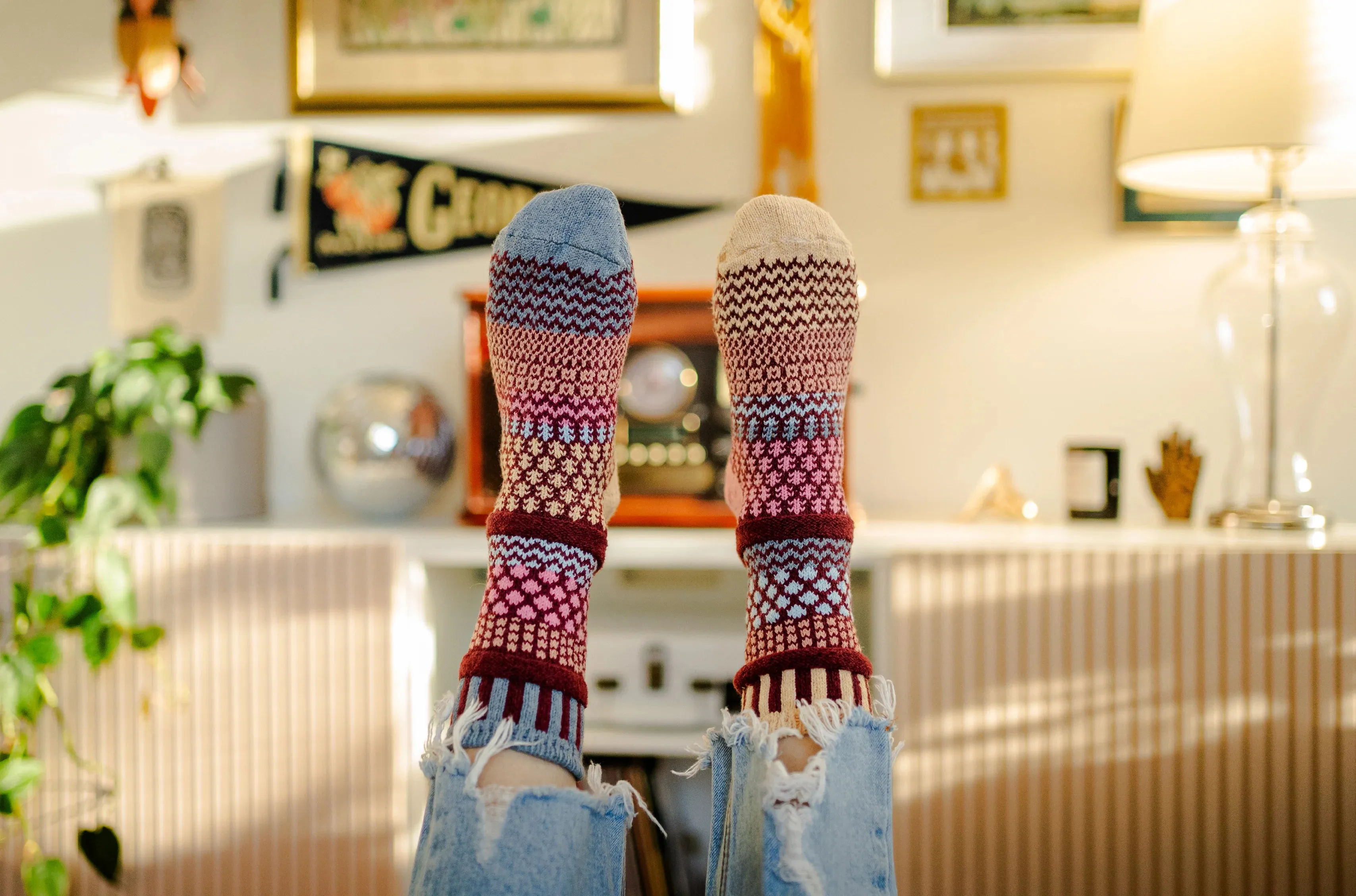 Larkspur Recycled Cotton Crew Socks