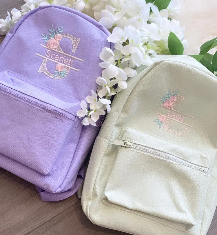 Lilac personalised backpacks