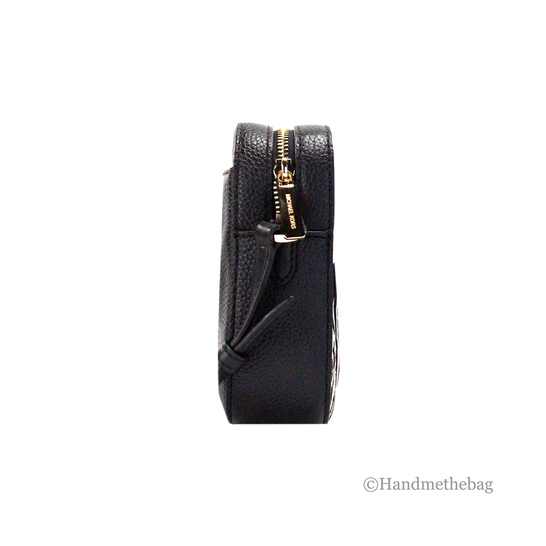 Michael Kors East West Black Haircalf Zip Chain Crossbody