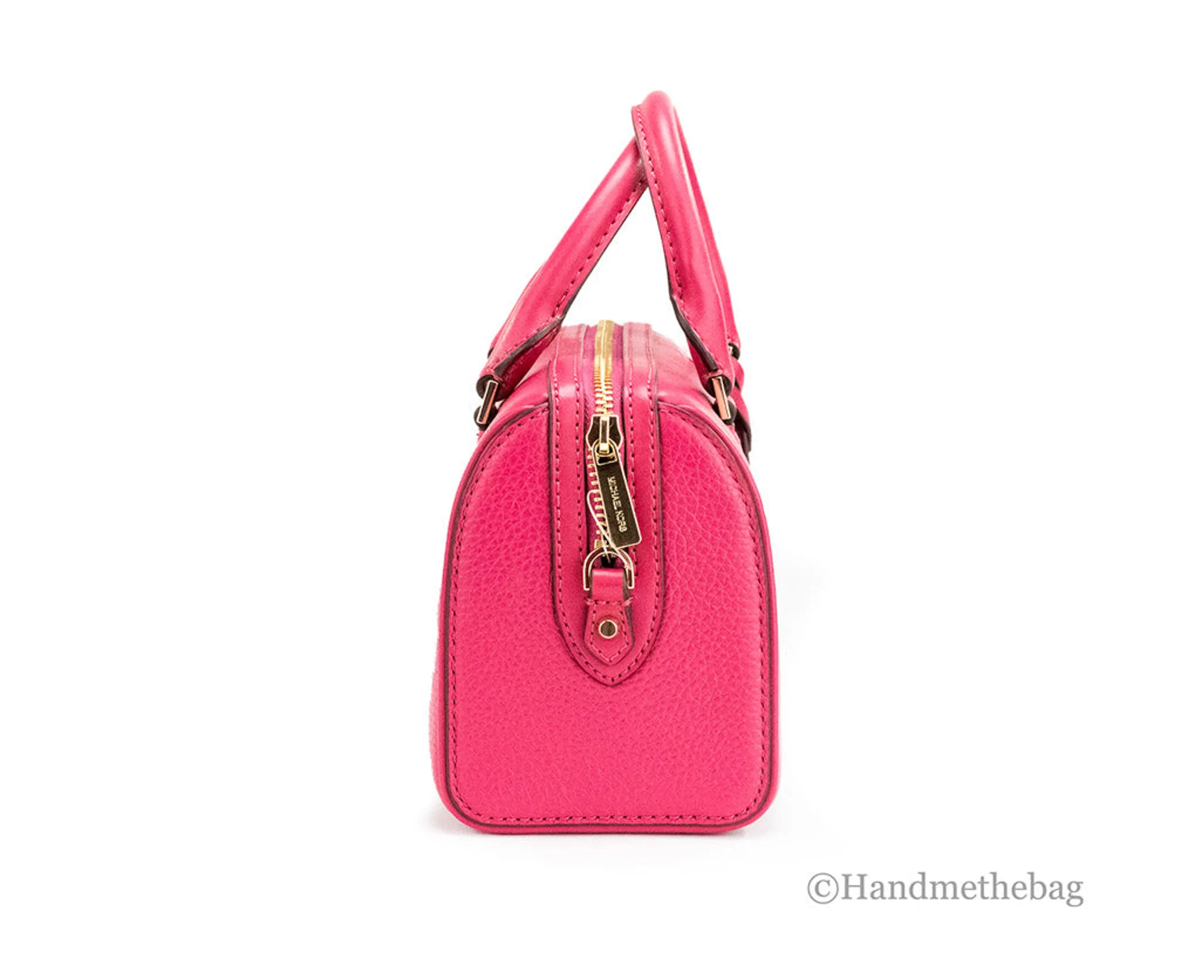 Michael Kors Travel XS Carmine Pink Leather Duffle Crossbody Bag