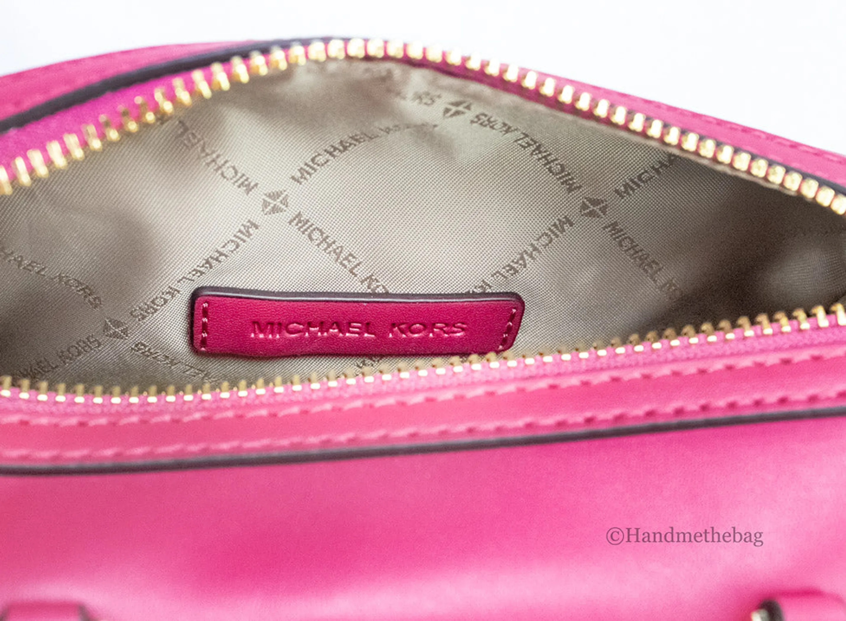 Michael Kors Travel XS Carmine Pink Leather Duffle Crossbody Bag