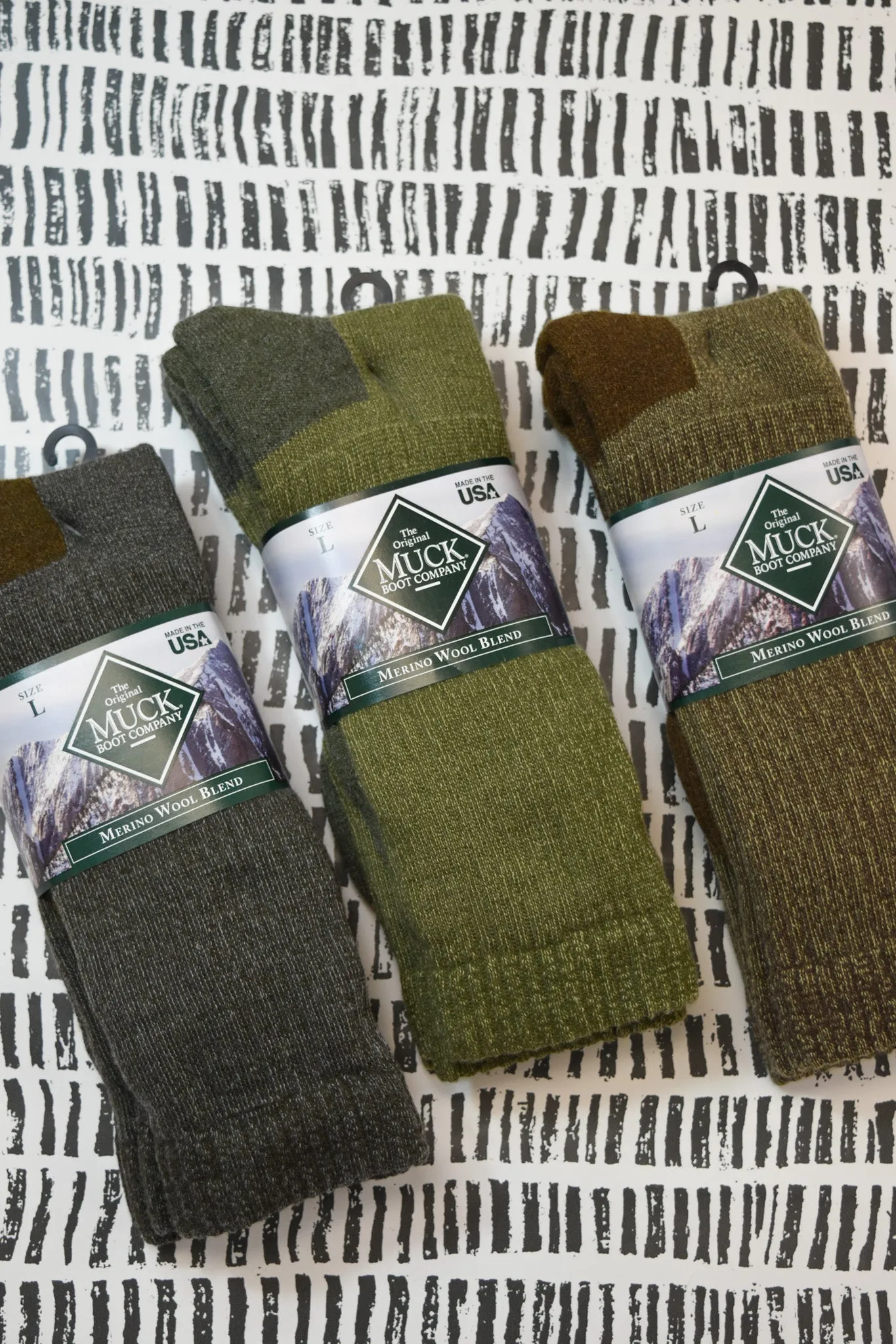 MUCK Merino Wool Blend Boot Sock, 2-Pack - 3 Colors