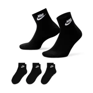 NIKE EVERYDAY ESSENTIAL ANKLE SOCKS (3 PAIRS) BLACK