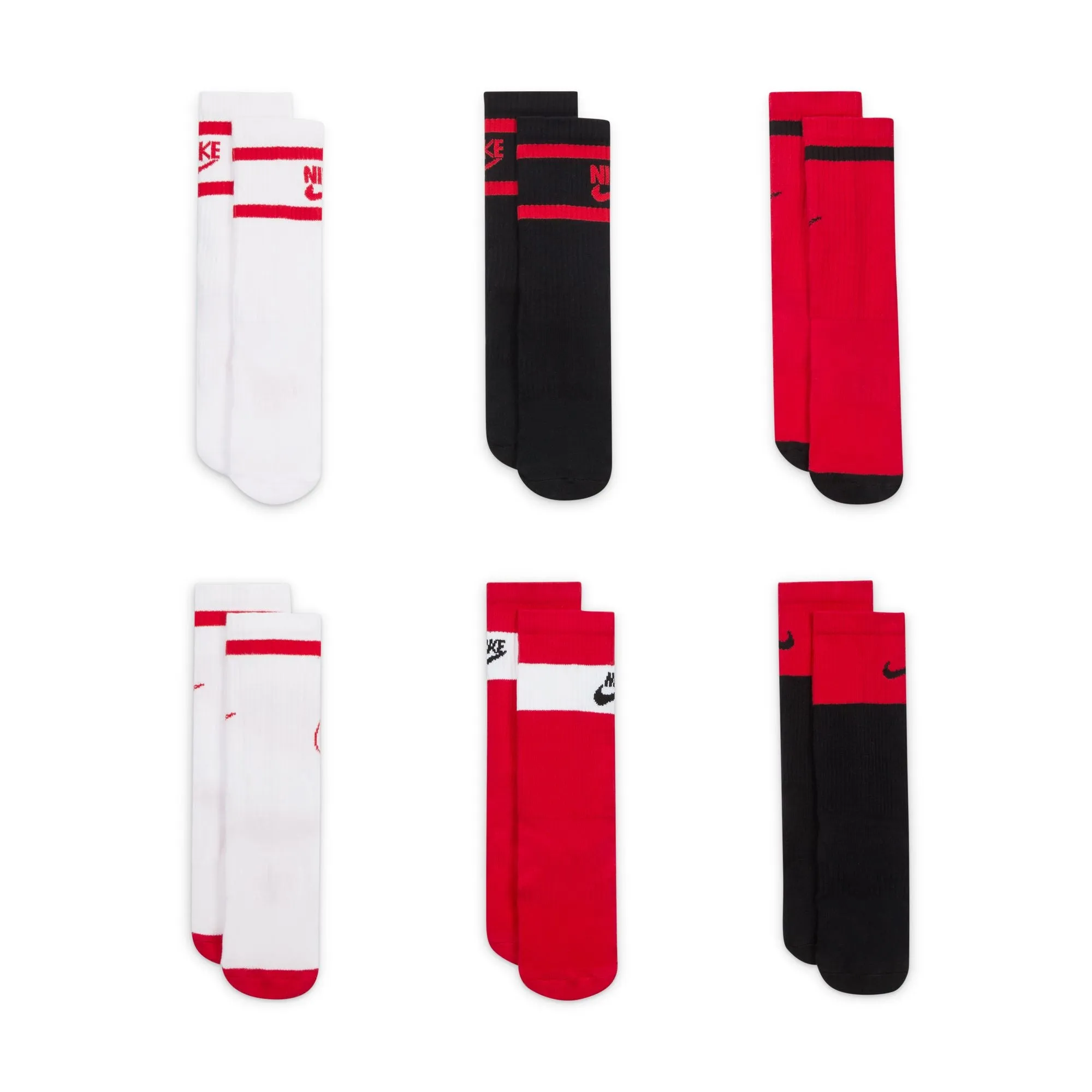 Nike Everyday Kids' Cushioned Crew Socks (6 Pairs)