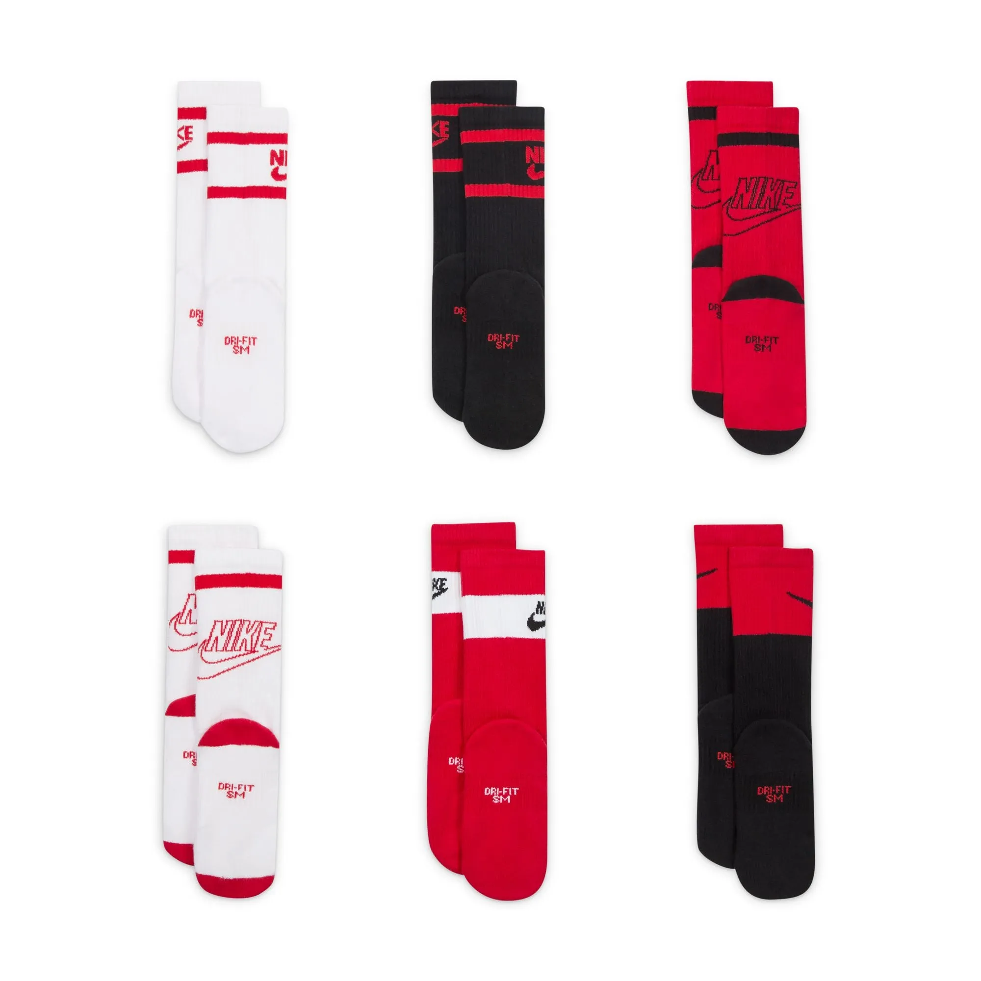 Nike Everyday Kids' Cushioned Crew Socks (6 Pairs)