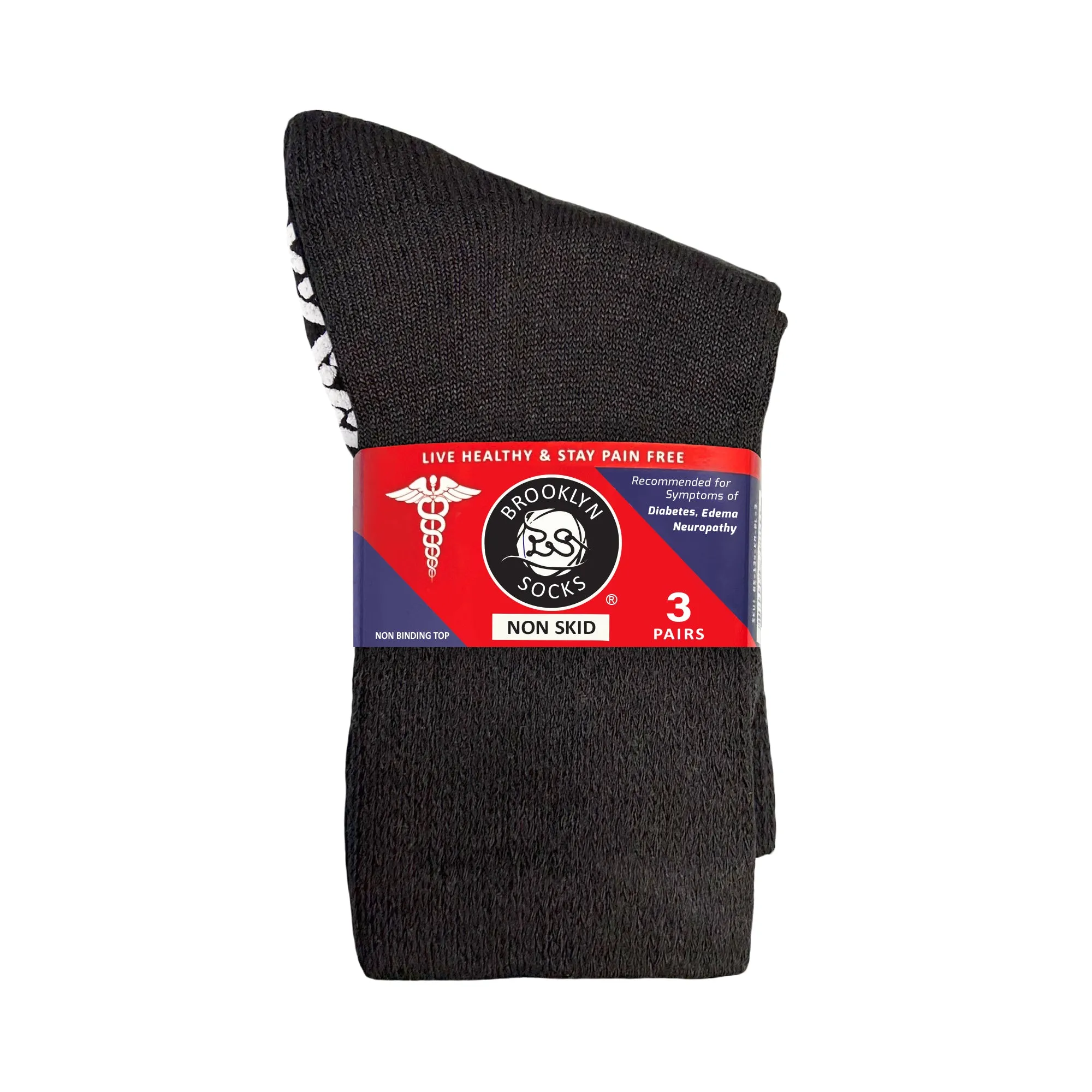 Non-Skid Diabetic Cotton Quarter Socks with Non Binding Top