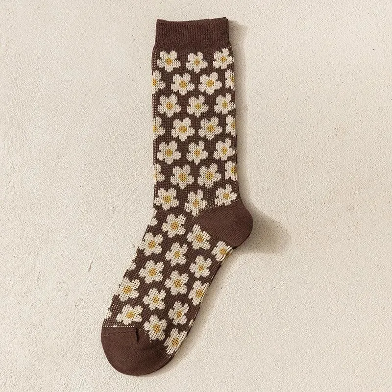 One Pair of Diamond Pattern Crew Socks | Vintage Socks | Christmas Socks