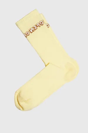 OPEN | Yellow Ribbed Cotton Socks