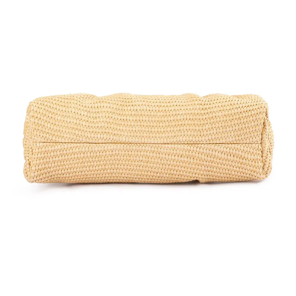 Queenie Woven Clutch in Natural