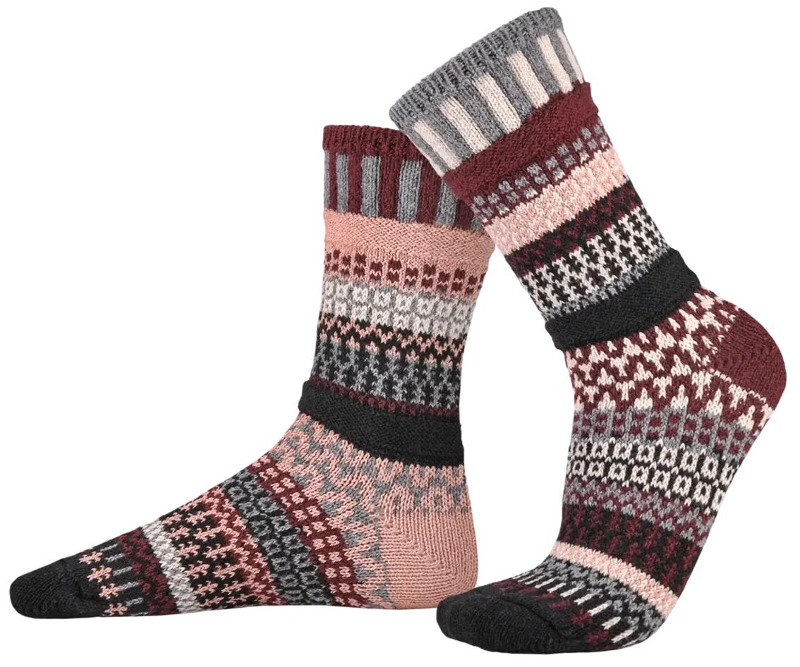 Rosewood Recycled Wool Mix Crew Socks