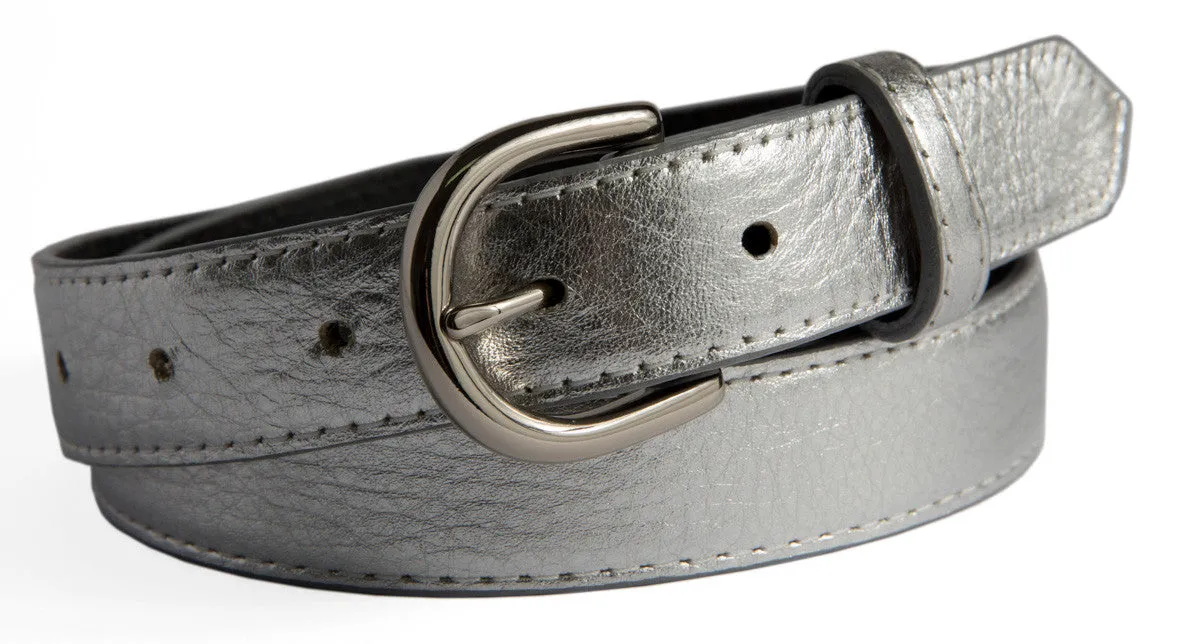 Soho Belt, (1") Shiny Silver Buckle