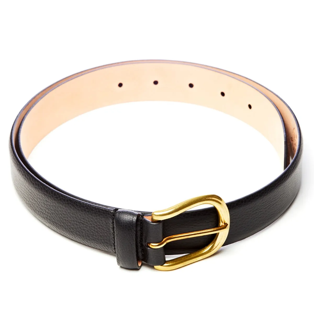 Sovereign Grade Black Grained Calfskin Dress Belt