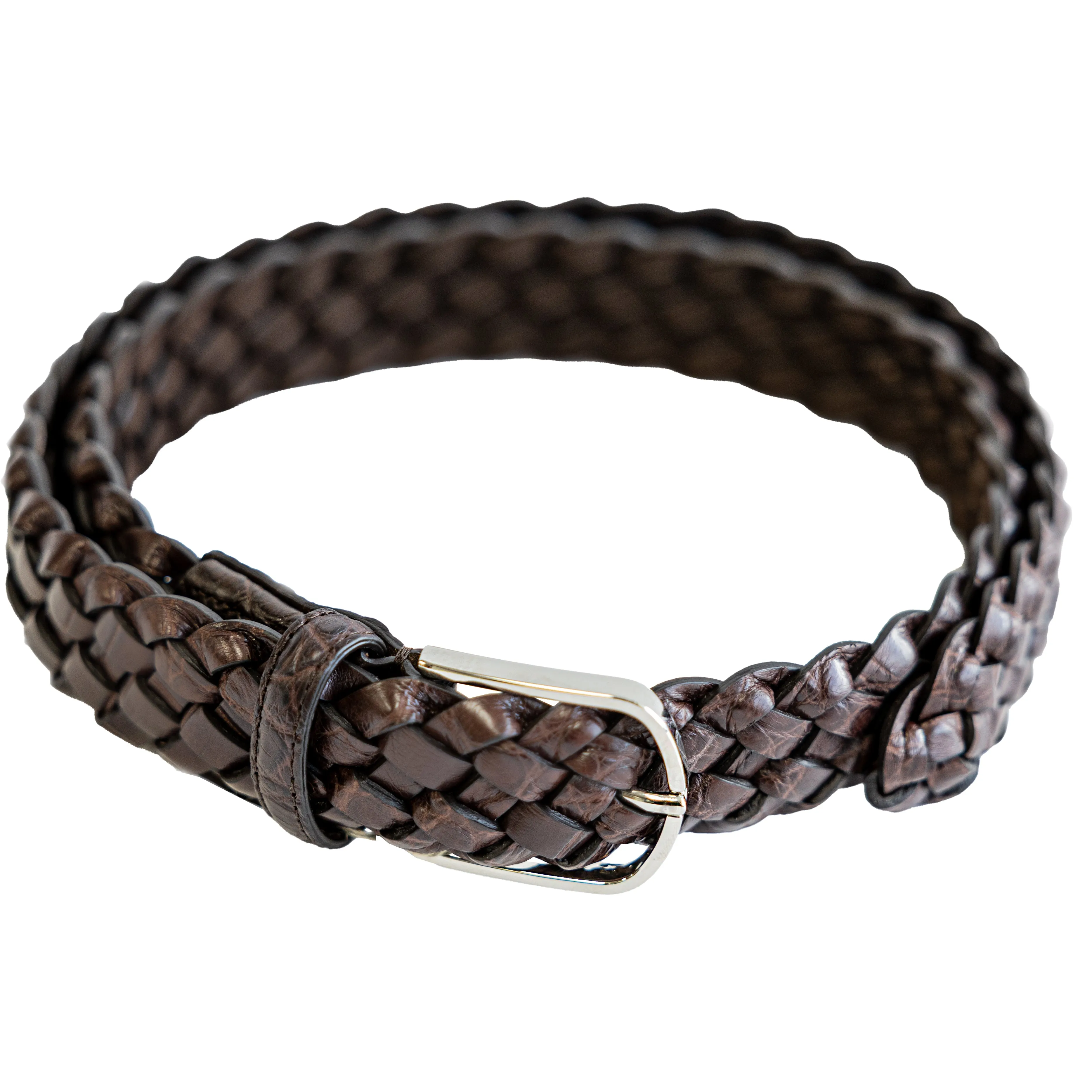 Sovereign Grade Dark Brown Hand Woven Alligator Belt