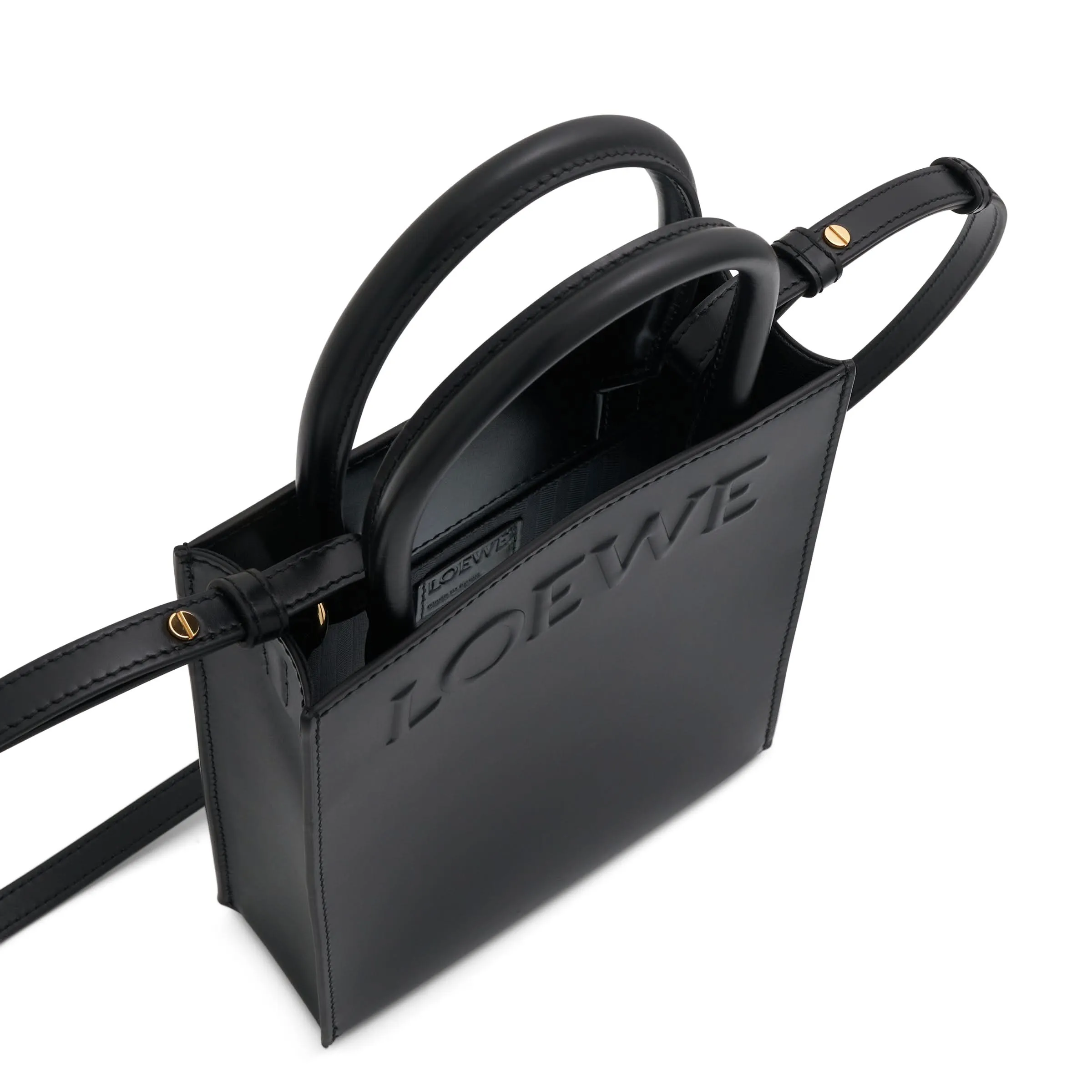 Standard A5 Tote Bag in Sleek Calfskin in Black