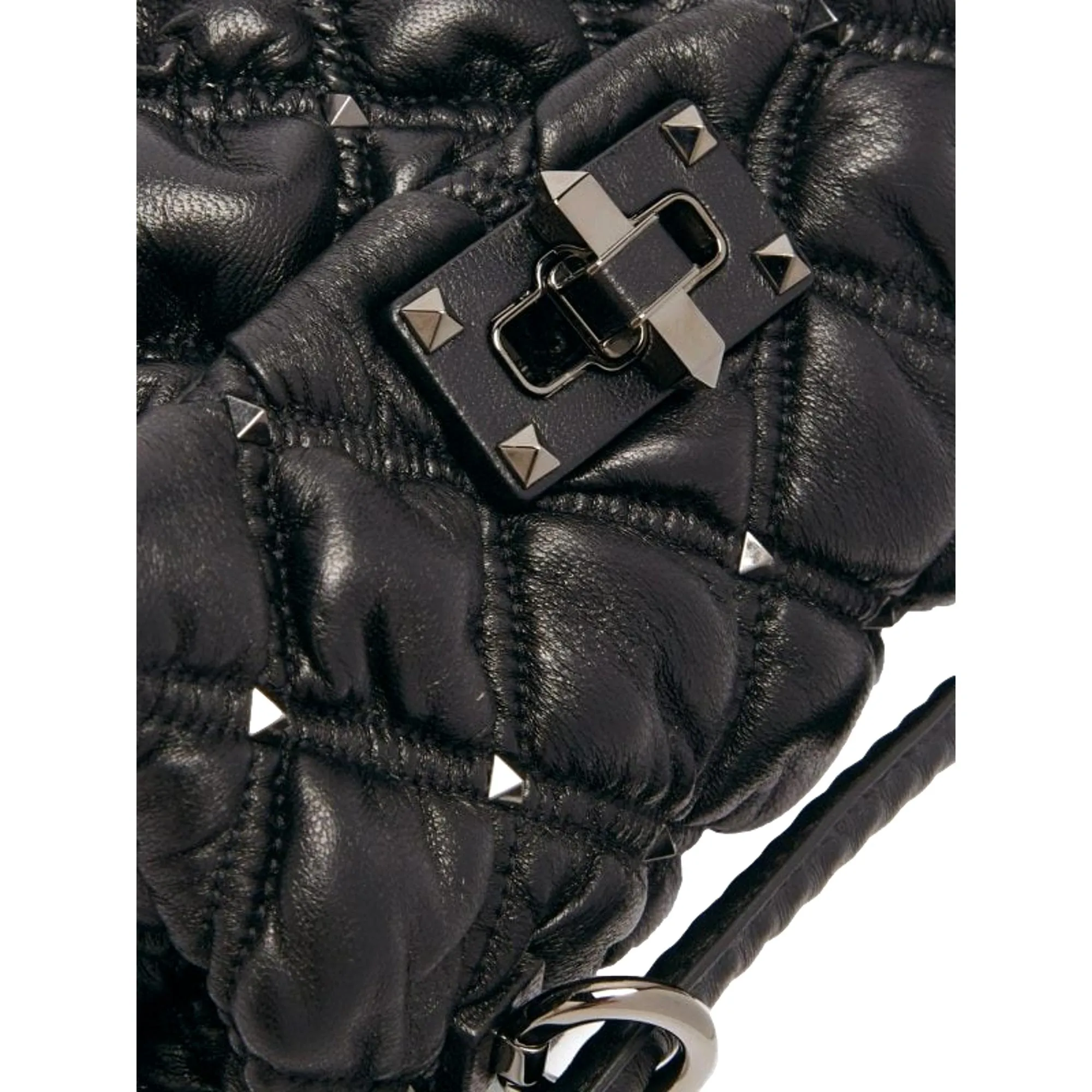 Valentino Garavani Spikeme Black Studded Leather Small Crossbody Bag