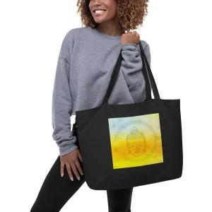 Watercolor Buddha Face 1 Large organic tote bag