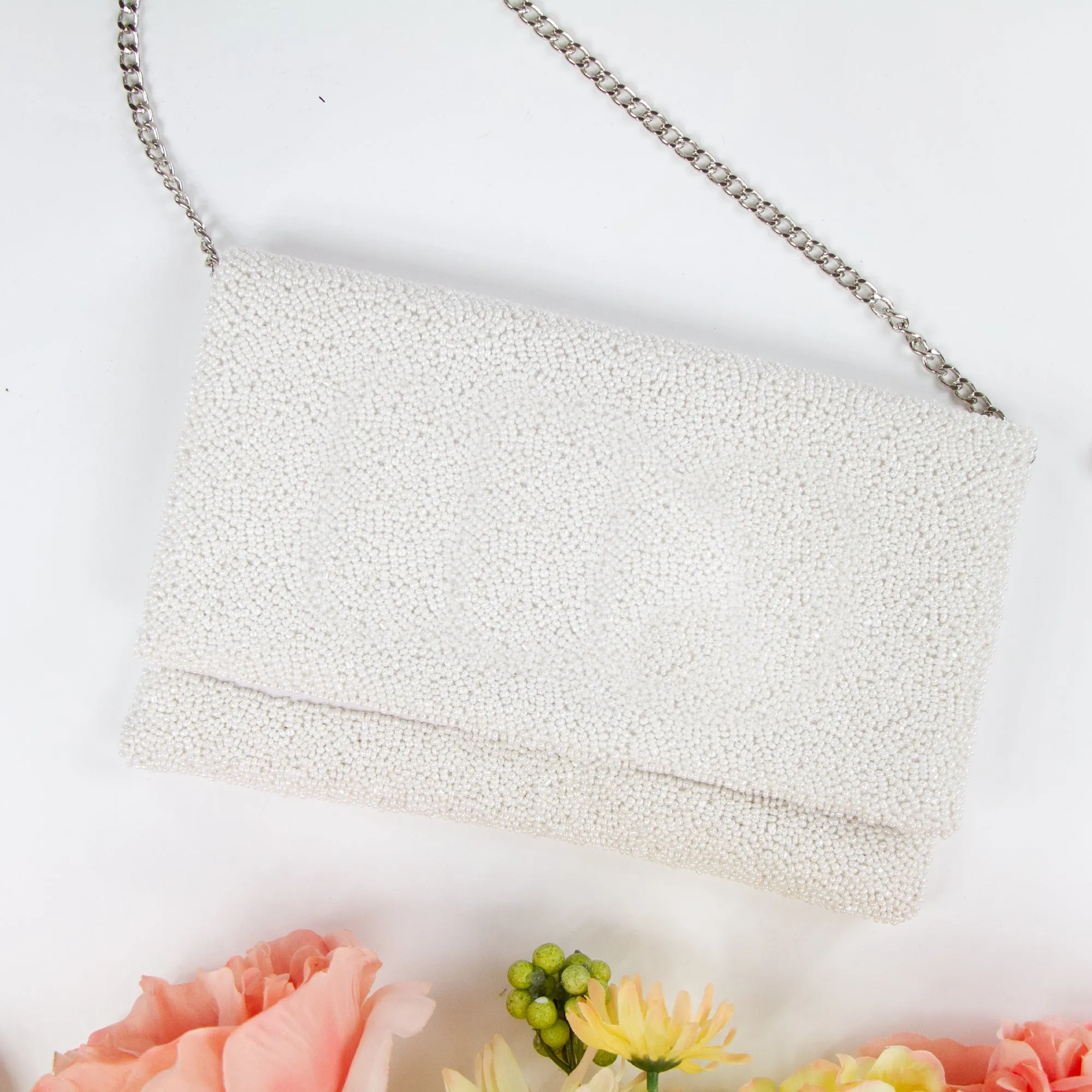 White Bridal Clutch Bag