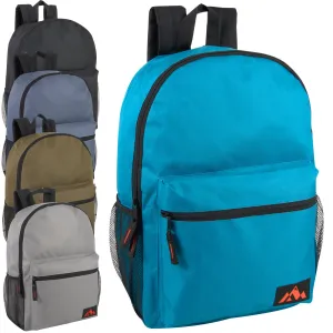 Wholesale 46cm Backpack 25L Capacity With Side Pocket - 5 Dark Colours