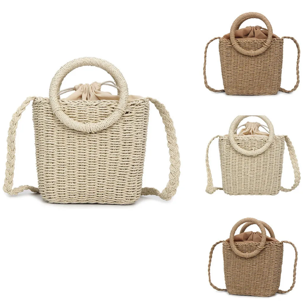 Women Straw Woven Handbag Versatile Crossbody Bags