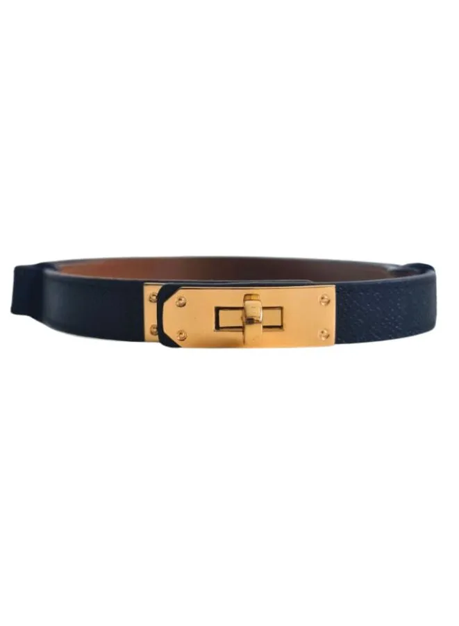 Women's Skinny Leather Belt Thin Waist Belts with Metal Buckle