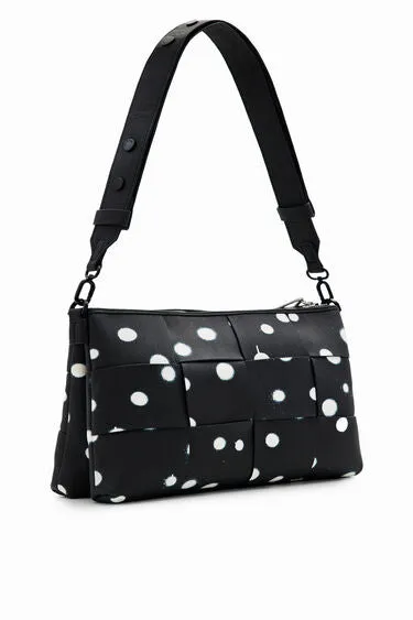 Woven Droplets Crossbody - Black