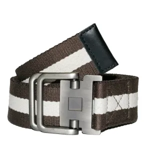 ZEUS - Mens Brown Cotton Canvas Webbing Belt with Slide Through Buckle